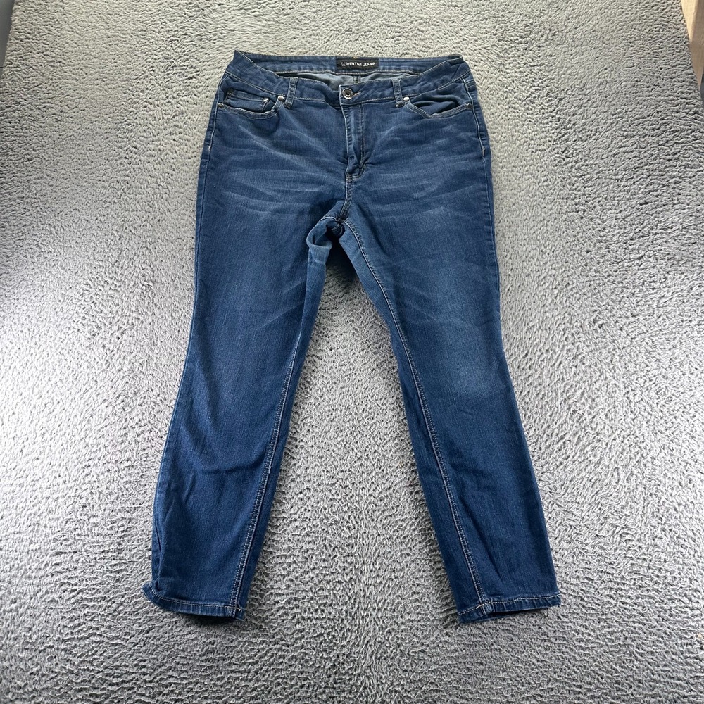 Serpentine Jeans Women 16 Blue Cotton Denim Skinny Crop Faded Stretch‎ Workwear